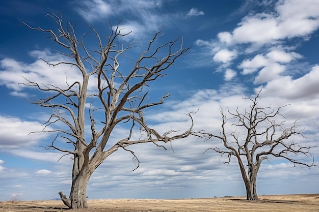 Фото Старые мертвые деревья над небом