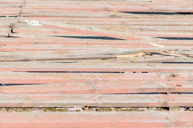 Old destroyed rows of seats of an abandoned stadium