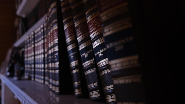 Old dictionary book in a library