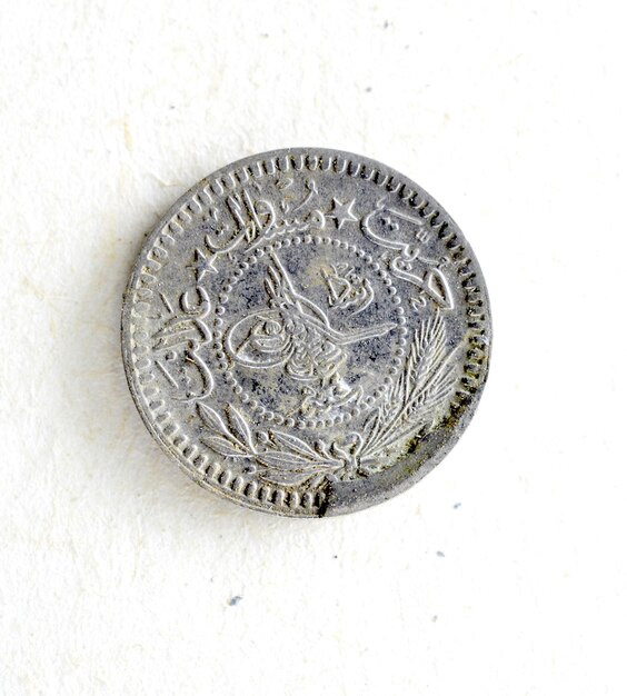 old dirty coin from ottoman empire image of a