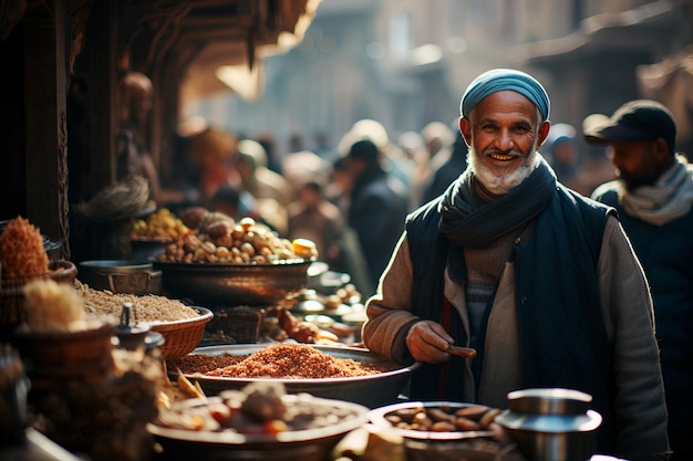 An old Egyptian man in old market in Cairo