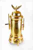 Photo old electric coffee maker in bronze