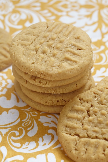 Old fashion peanut butter cookies on a table