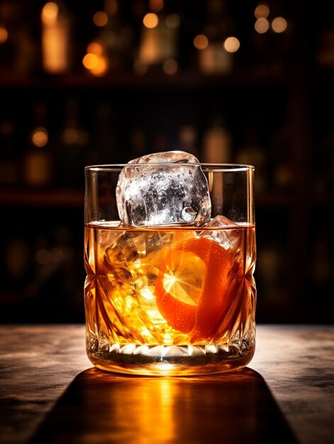 Old fashioned cocktail