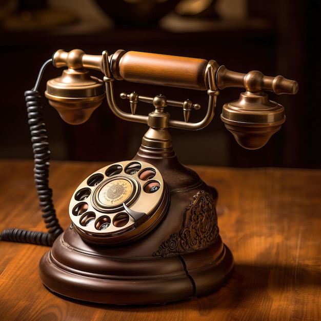 An old fashioned telephone with the word " call " on it