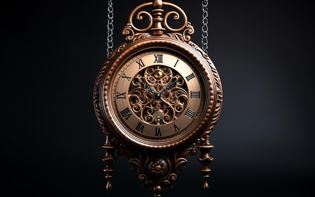 昔ながらの振り子付き木製時計