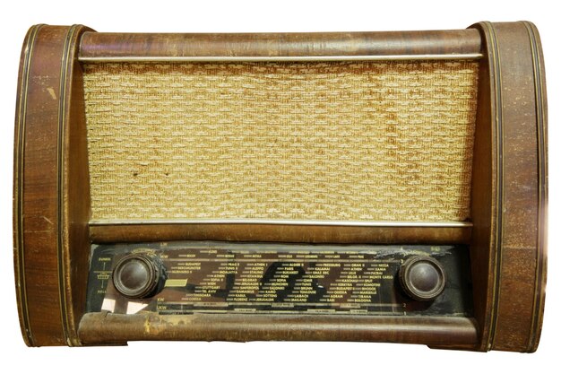 Old fashioned wooden radio receiver