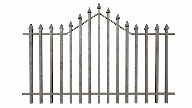 Old fence on the white background 3d-rendering