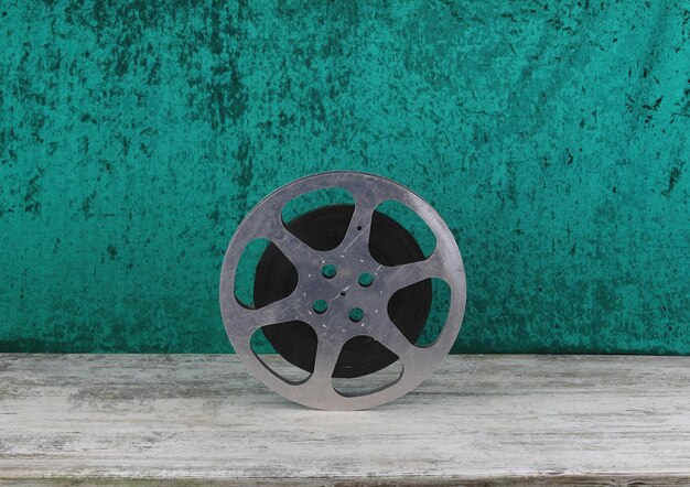 old film reel on the table