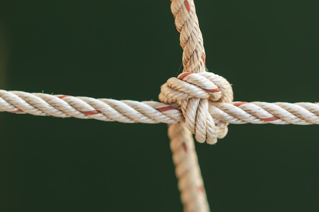 Old fishing boat rope with a Tied Knot