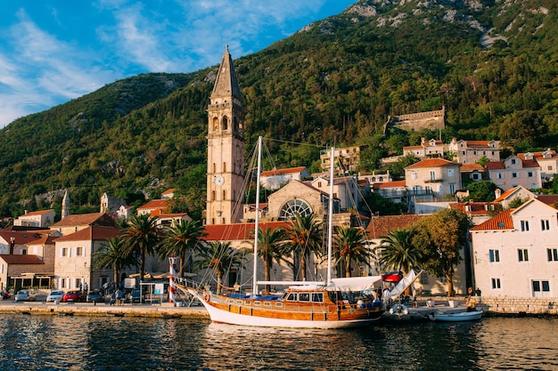 The old fishing town of perast on the shore of kotor bay