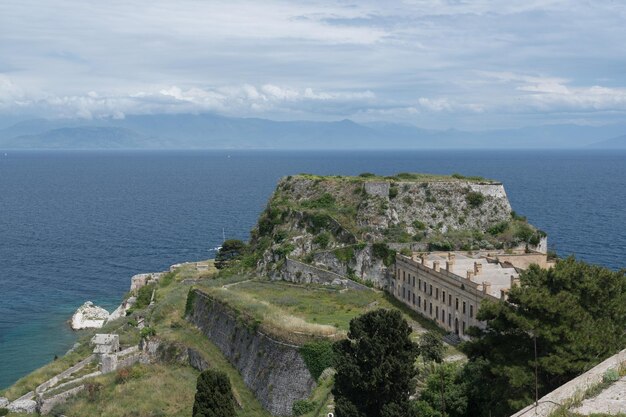 Old Fortress of Corfu on promontory by old town