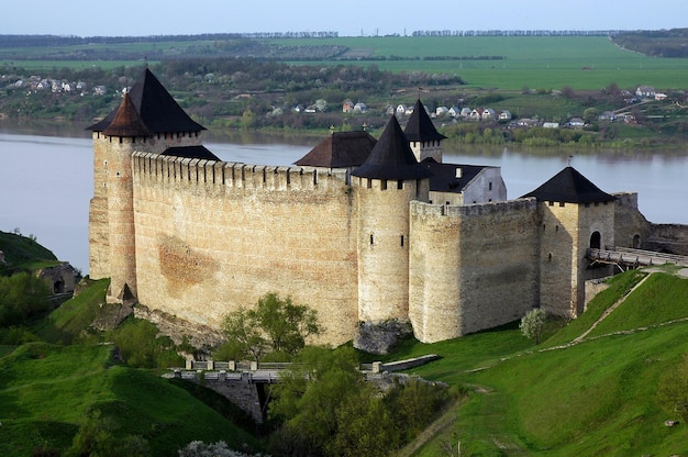 사진 hotyn chernivtsi 지역 우크라이나의 오래된 요새