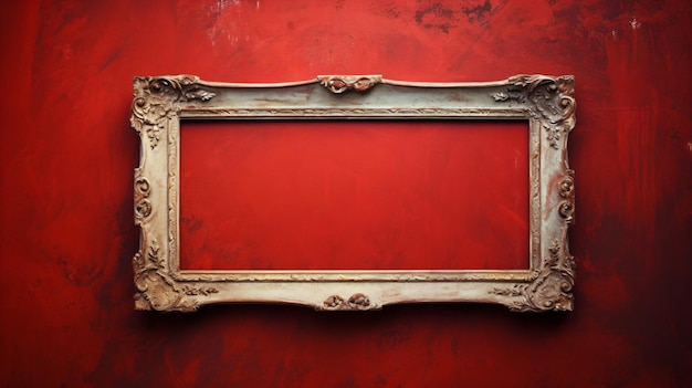 Old frame on the red wall