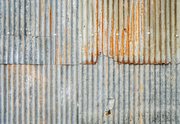 Photo old galvanized sheet wall with rust background