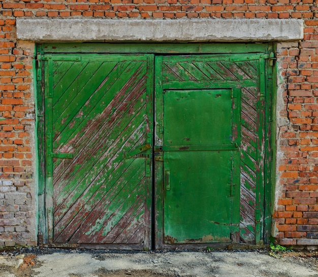 Old garage gate closed