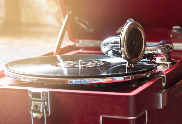 Old gramophone closeup