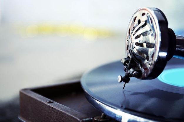 Old gramophone closeup