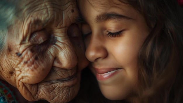 old granny and young child family smiling happy photoshoot outside fun