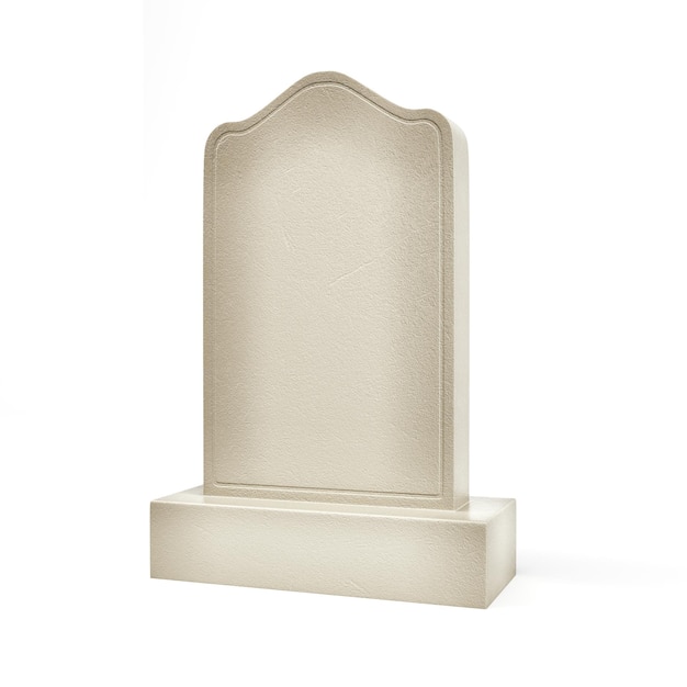 old gravestone isolated on white backround
