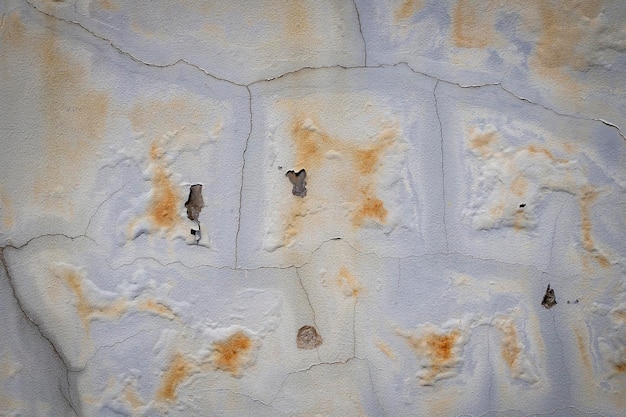 Старая серая цементная стена с трещинами на поверхности.