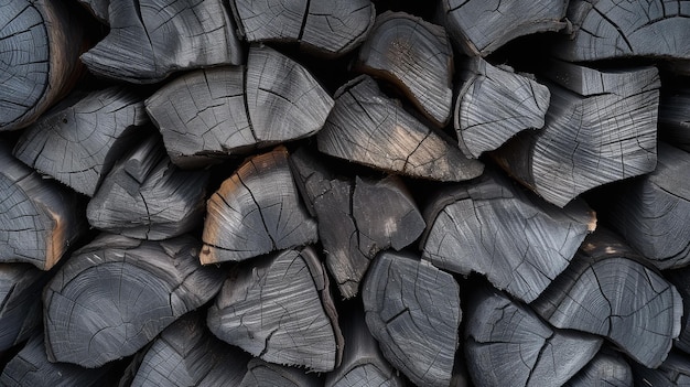 Photo old gray woodpile texture