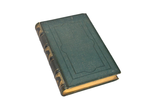 Old green book isolated