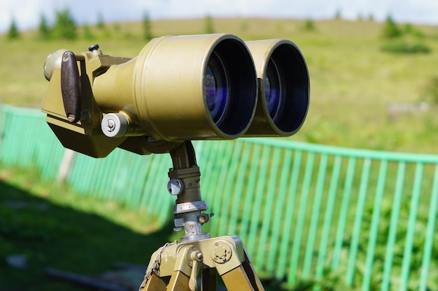 Old green military binoculars