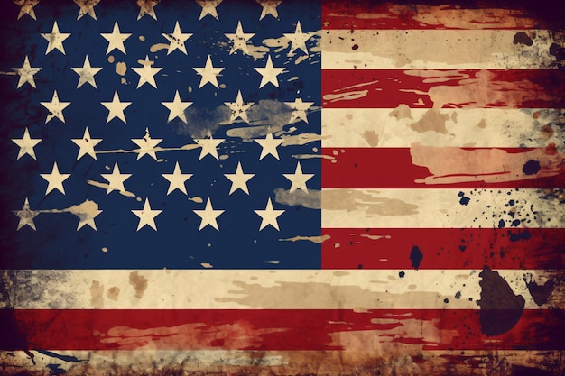 Старый гранж-американский флаг со словом usa на нем.