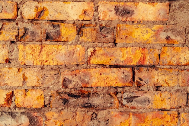 Old grunge brown brick wall texture background