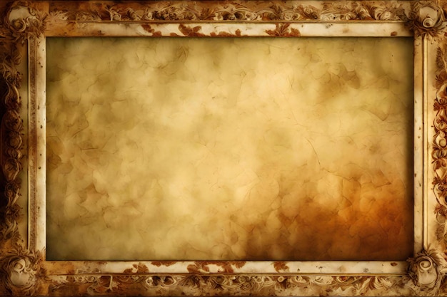 Photo old grunge paper background with vintage frame for your text or image