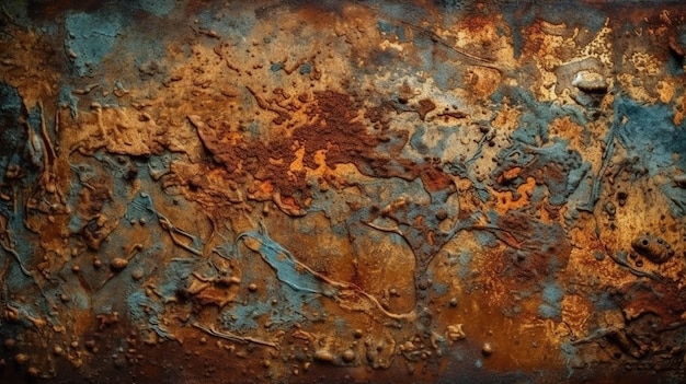 Old Grunge rusty copper bronze texture background Generative AI