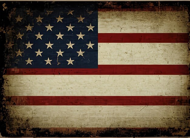 Photo old grunge vintage faded american us flag