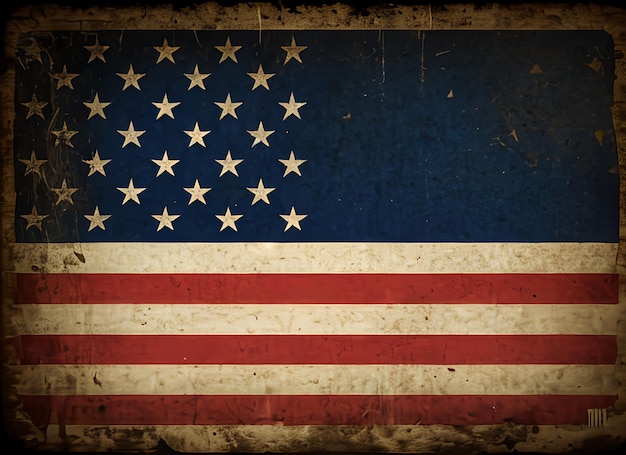 Old grunge vintage faded American US flag