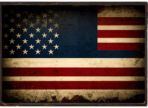 Old grunge vintage faded American US flag