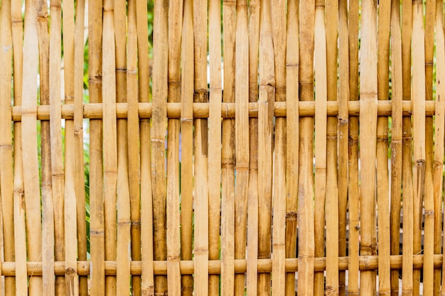 old grungy thai handcraft of bamboo weave pattern fence.