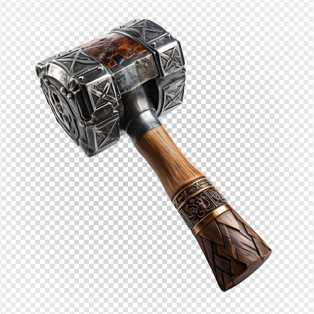 Photo old hammer isolated on transparent background generative ai