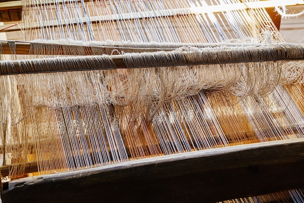 Old hand loom closeup