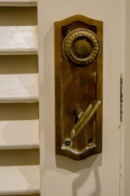 Old handle and lock of a door