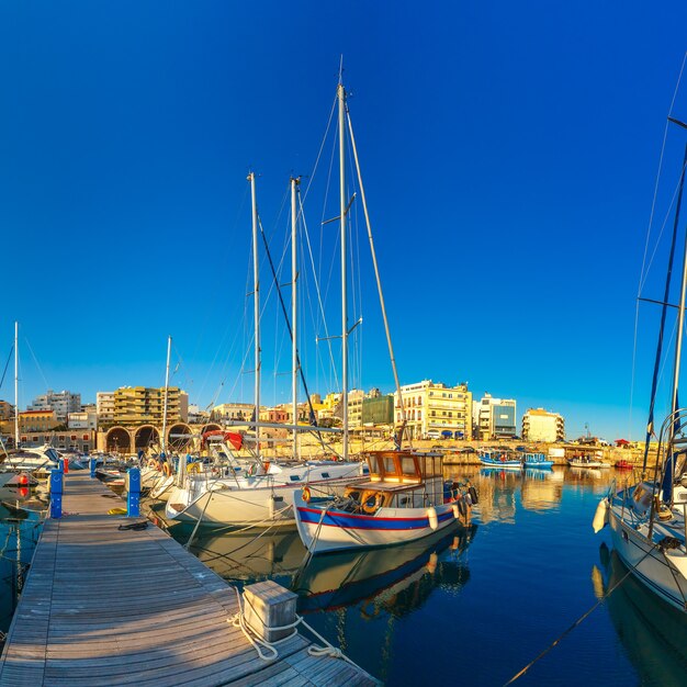 Old harbour of Heraklion, Crete, Greece