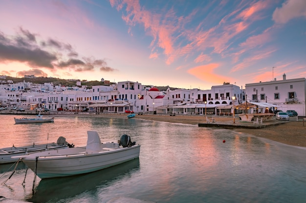 Old harbour in Mykonos, Greece