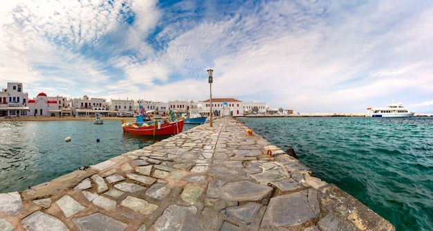 Old harbour in Mykonos, Greece