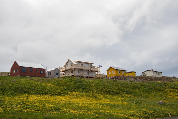 The old herring factory village of Djupavik in Strandir in Iceland