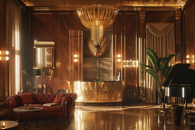 Old Hollywood glamour interiors octane render k