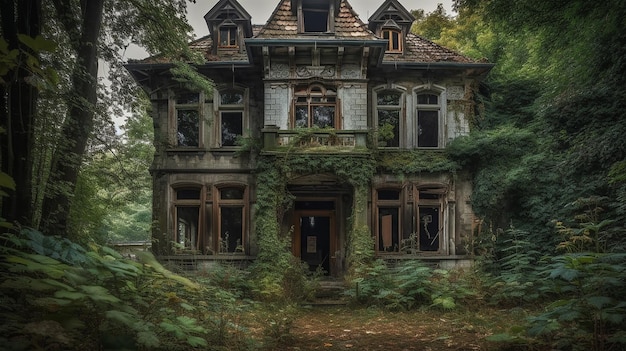 Old Home Front view AI Generative