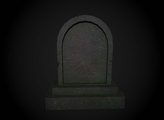 Old horror tombstone on the background 3d-rendering