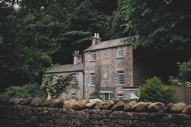 Old house in England among the trees