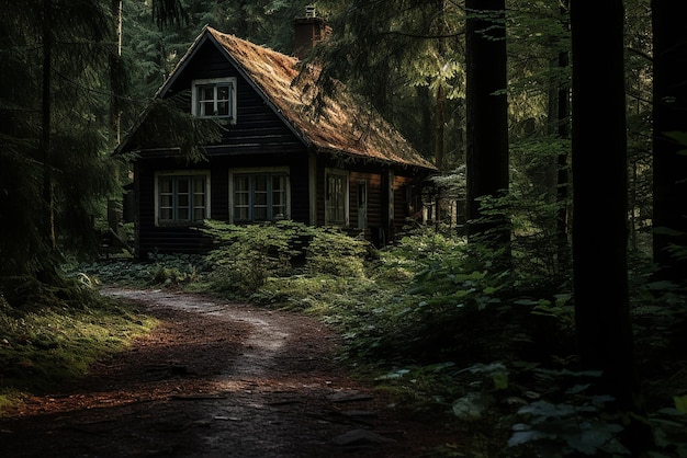 森の中の古い家