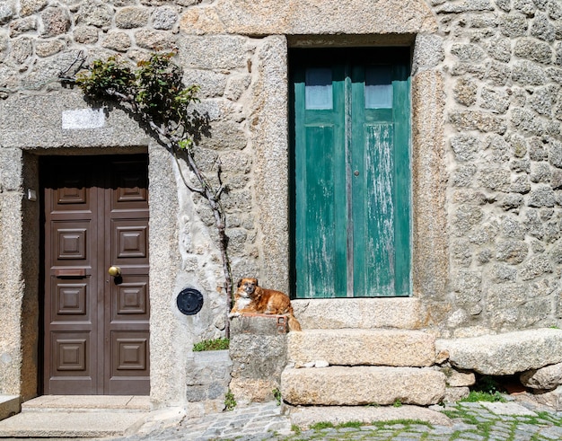 Old house on the streets of historic village of Monsanto in Portugal