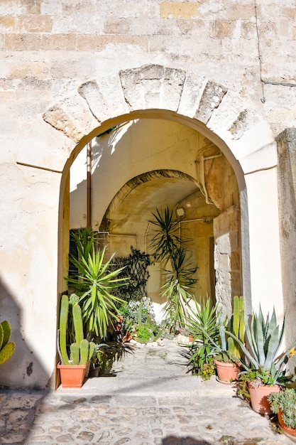 Foto vecchie case a matera, un'antica città della regione della basilicata in italia